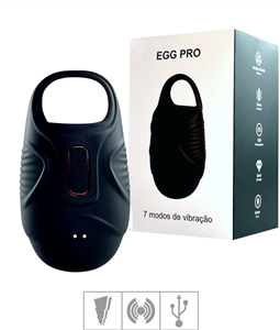 ANEL PENIANO COM VIBRADOR PARA ESCROTO EGG PRO SI (7754) - PRETO