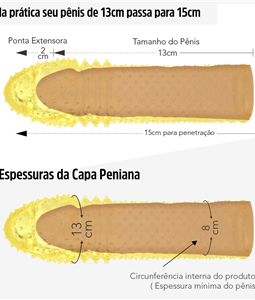 CAPA PENIANA DE 13CM PARA 15CM EXTENDER (ST632) - AMARELO