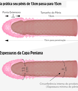 CAPA PENIANA DE 13CM PARA 15CM EXTENDER (ST632-SS106) - ROSA