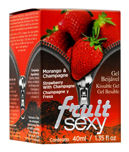 FRUIT SEXY GEL BEIJVEL SABOR MORANGO & CHAMPAGNE 40ML INTT