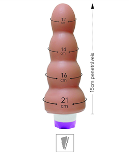 PLUG COM VIBRO E TRS ESFERAS 15X21CM (SSP004V-ST446) - BEGE