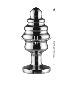 PLUG METLICO ESCALONADO COM PEDRA HIVE (LM04) - CROMADO