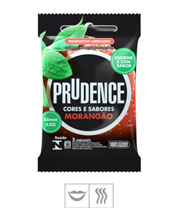 PRESERVATIVO PRUDENCE CORES E SABORES EXTRA GRANDE 3UN MORANGO