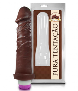 PRTESE PURA LUXRIA COM VIBRO 15,3X4 CM CHOCOLATE