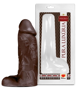 PRTESE PURA LUXRIA REALSTICO COM ESCROTO 23,2 X 7,3 CM CHOCOLATE