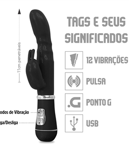 VIBRADOR PONTO G RECARREGAVL VP (PG015R) - PRETO