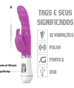 VIBRADOR PONTO G RECARREGAVL VP (PG015R) - ROXO