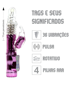 VIBRADOR ROTATIVO COELHINHO JACK RABBIT VP (RT002G-ST355) - LILS