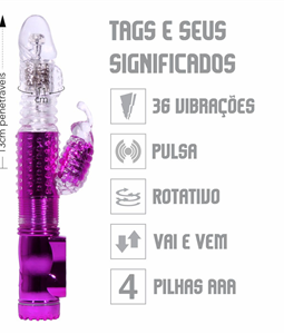 VIBRADOR ROTATIVO VAI E VEM VP (RT004G-17041) - ROSA