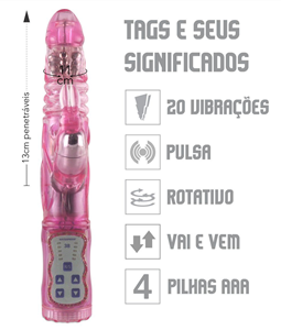 VIBRADOR ROTATIVO VAI E VEM VP (RT014-ST433) - ROSA